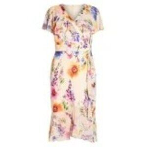 Floral Faux Wrap Dress